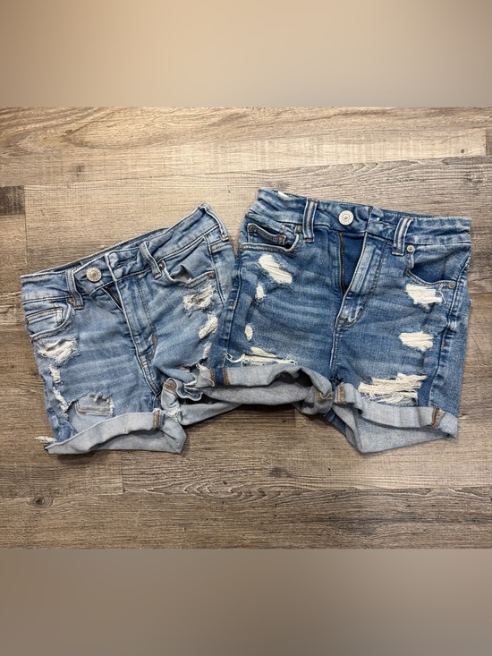 American Eagle Outfitters Pants - American Eagle Outfitters Distressed Blue Denim Shorts next level Stretch‎ Read*